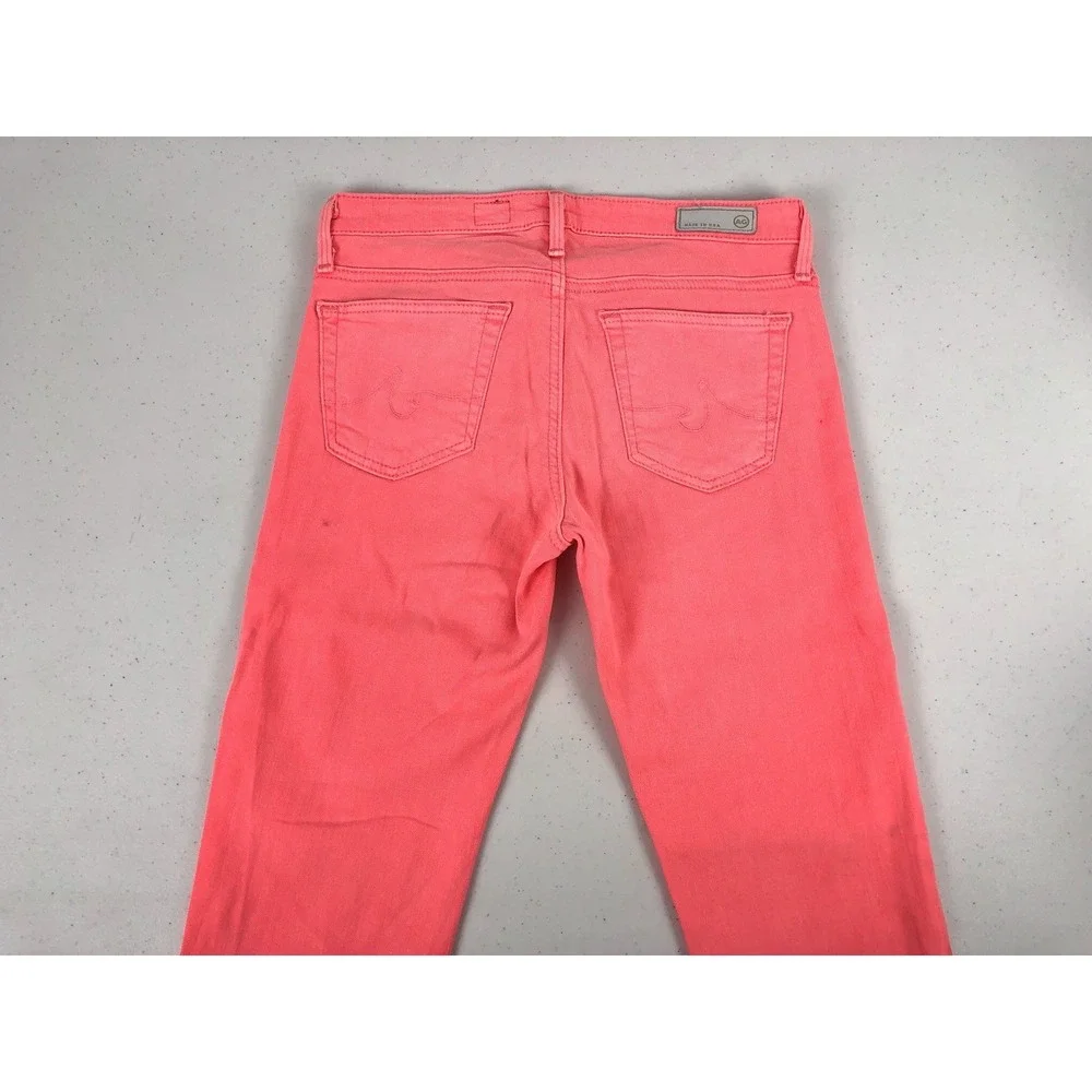 Adriano Goldschmied Womens 25 X 27 Jeans Pink The Stevie Ankle Slim Straight Leg